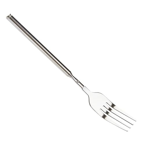 Telescopic Fork Extendable Fork Extending Fork 63cm Long Stainless Steel Retractable Fork Extendable Dinner Fruit Dessert Fork Dinner Forks 9″~25″