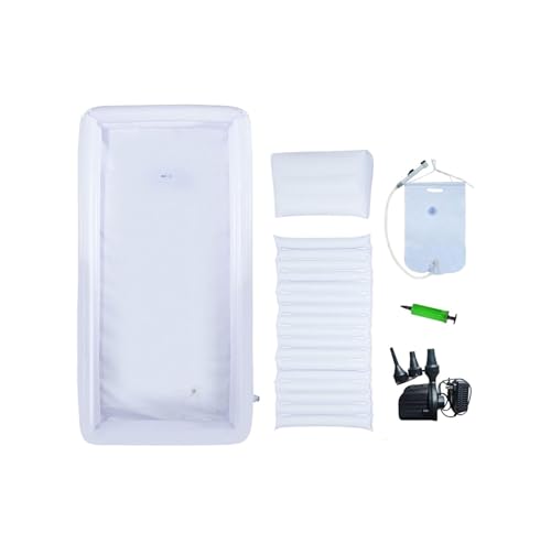 Kit de bañera inflable, baño portátil de PVC con bomba de aire eléctrica para ancianos y discapacitados, solución de ducha de cuerpo completo para personas postradas en cama