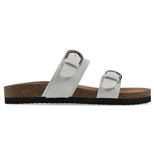 Image of WHITE MOUNTAIN Women's Hardball Double-Buckle Signature Comfort-Molded Footbed Sandal