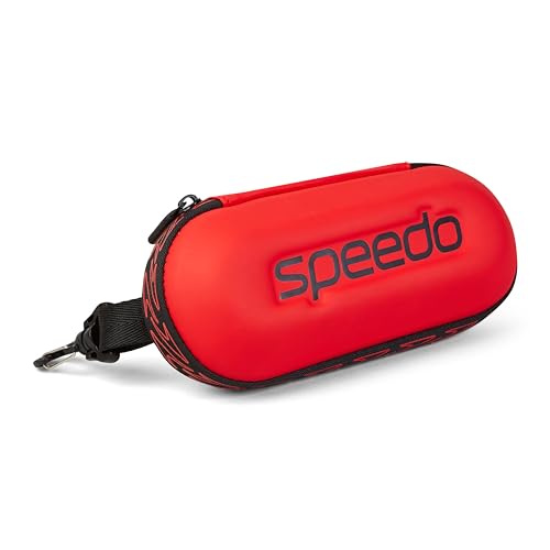 Speedo Unisex Erwachsene Schwimmbrillenetui | Aufbewahrung | Schutz Schwimmbrille, Rot, Einheitsgröße