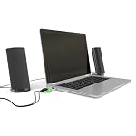 Hama Multimedia Lautsprecher E 80 (PC Lautsprecher mit 3,5 mm Klinke, USB, 2,5 W, aktive Boxen für Computer, Laptop, Notebook, Smartphone, Tablet) schwarz – Bild 4