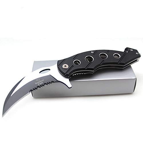 Snake Eye Tactical Spring Assist Karambit Folding Pocket Knife Hunting Camping. (Black)