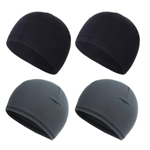 VAEIORP 2 Pcs Fahrradmütze Unter Helm Leichte Dünne Baumwollmütze für Herren und Damen Perfekt als Schlafmütze Laufmütze Skull Cap oder Chemo Kopfbedeckung