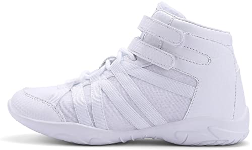 BAXINIER Girls White High Top Cheerleading Shoes Lightweight Youth Cheer Competition Sneakers Training Dance Tennis Shoes2
