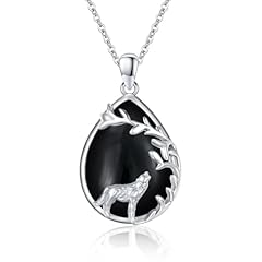 Teardrop Wolf Black Agate