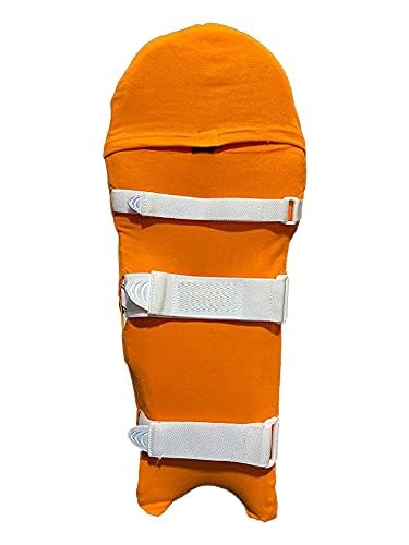 Image of Cricket Leg Guard Pad Skin - Cover /Outer Skin (1 Pair Orange)