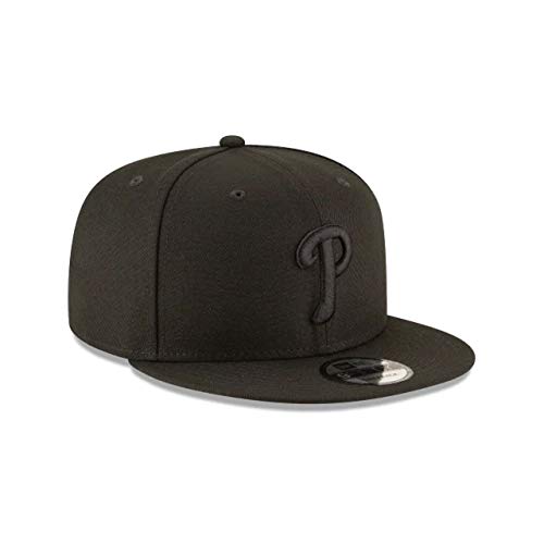 New Era mens Philladelphia Phillies Black Out Basic 9Fifty Snapback Adjustable Cap miniatura 3