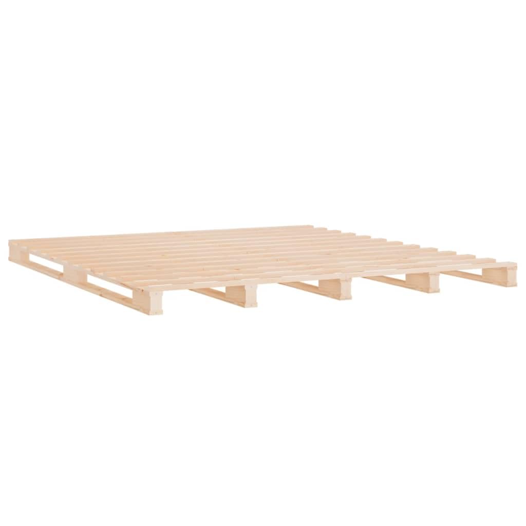 Lite drewno sosnowe Nowoczesny rustykalny Brąz 160x200 cm | Łóżko z palet 160x200 cm lite drewno sosnowe rama stabilna listwy naturalny styl rustykalny