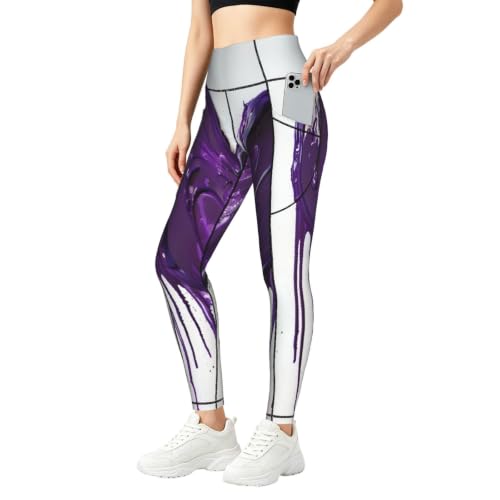 Pantalones de yoga holgados morados leggings de descanso que alivian la presión