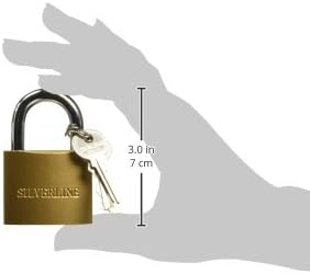 Silverline DC-D50 Iron Cylinder Padlock with keys, showing dimensions