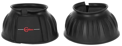 Covalliero Hufglocken Gummi Hufschutz Springglocken paarweise schwarz XFull weiches Gummimaterial Pferde mit Klettverschluss