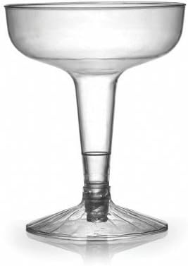 Fineline Settings Flairware Clear 4 Ounce, 2 Piece Old Fashioned Champagne Glass. Pack of 20