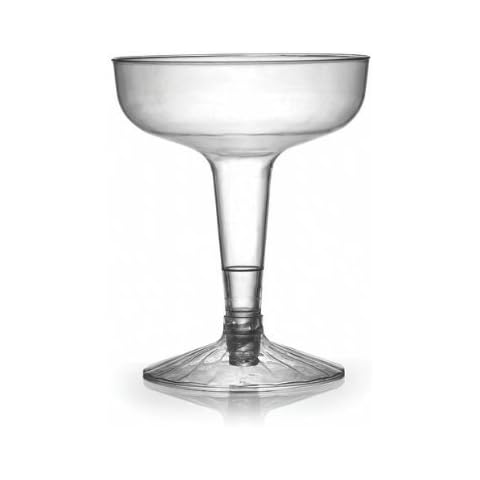 Set of 20 Old Fashioned Plastic Champagne Glasses | Reusable Champagne Glasses- Clear - 4oz (100ml) Cover