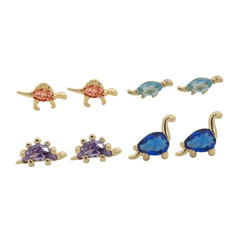 Pendientes de dinosaurio cómodos y finos que no pesan en la oreja