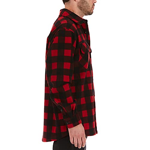 Smith's Workwear Men's Sherpa Lined Plaid Fleece Shirt Jacket3