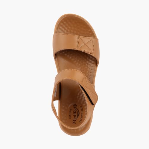Image of Medifeet Women's Orthopedic Soft Sandals, Black, Comfort Walking Footwear with Adjustable Straps