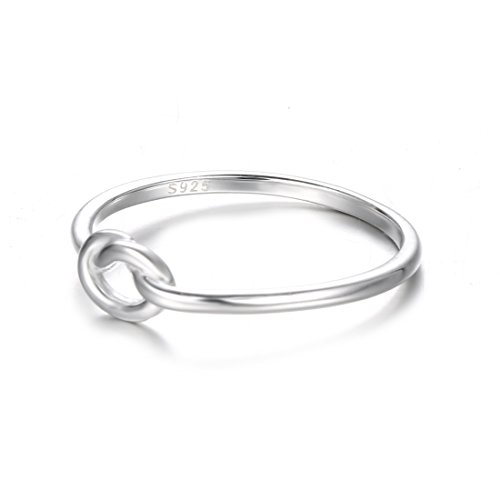 BORUO 925 Sterling Silver Ring Love Knot Promise Friendship High Polish Comfort Fit Band Ring Size 4-122