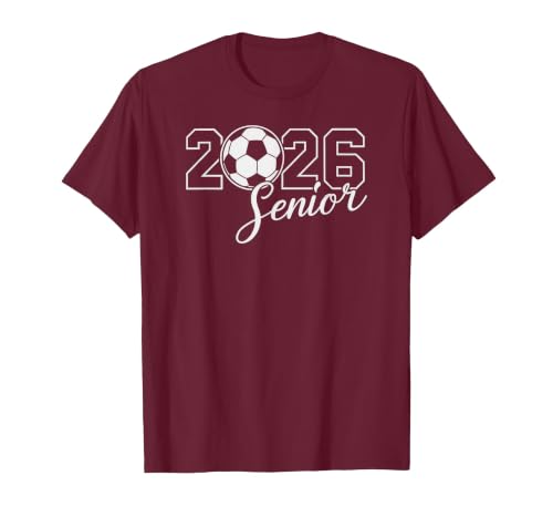 Senior 2026 Soccer Mom High School Graduation Outfit Proud T-Shirt, Men, Burgundy, X-Large
