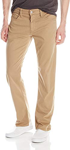 Mavi Zach Men's Straight Leg Pants, Regular Rise Twill Pants for Men, British Khaki Twill, Khaki Work Pants, 35 x 30