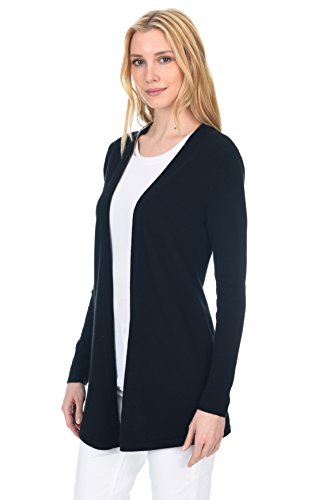 State Fusio Open Front Cardigan - Wool Long Sleeve Fashion Sweater For Women - Pure Merino Wool - Soft, Small, Lightweight Open Sweatshirt For All Seasons (Black, X-Large) #TOP1