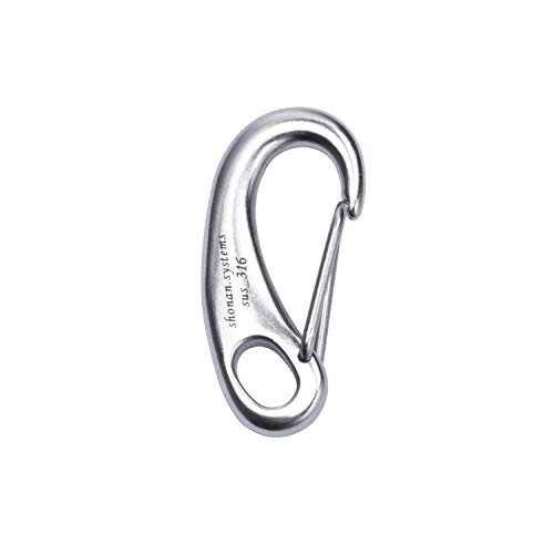Shonan 2.75 Inch Marine Carabiner Clips, 4 Pack Stainless Steel 316 Clips Boat Fender Hooks, Snap Hooks For Bucket, Camping, And Hiking 660 Lbs #TOP4