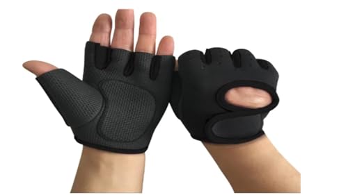 Luva Premium de Neoprene Ajustável para Musculação, Levantamento de Peso, Crossfit e Bicicleta (Pret