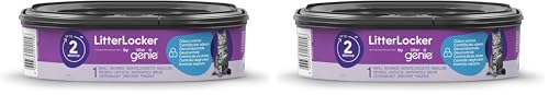 Litter Genie LitterLocker, 1er-Pack Nachfüllkassette, Original-Spezialfolie mit Geruchsbarriere garantiert 100% Geruchsschutz, 2-Monats-Kassette (Packung mit 2)
