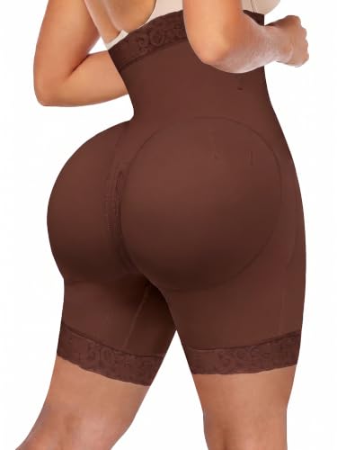 Image of YIANNA Tummy Control Shapewear for Women Strapless Fajas Colombianas Body Shaper Shorts Butt Lifter with Zipper Crotch