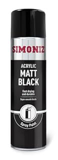 Simoniz Matt Black Spray Paint, Easy To Use Black Aerosol Spray Paint For Wood, Metal & Plastic Surfaces, Perfect Car Paint For Bodywork, Wheels Or Around The Home, Fast Drying & Durable Paint, 500ml