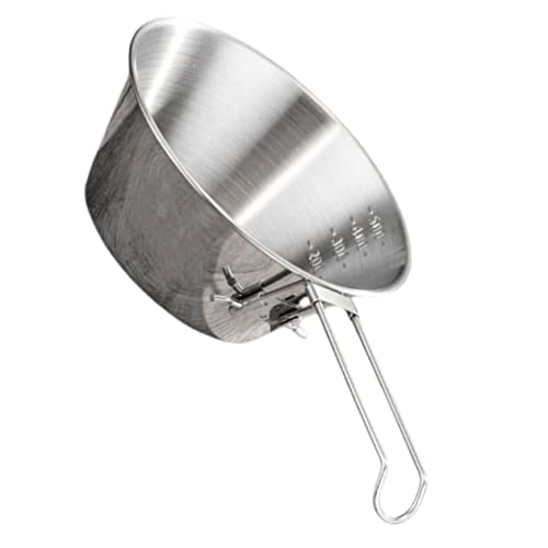 HANABASS Metal Camping Bowl Handle Sturdy Outdoor Picnic Bowl Lightweight for Hiking Outdoor Activities