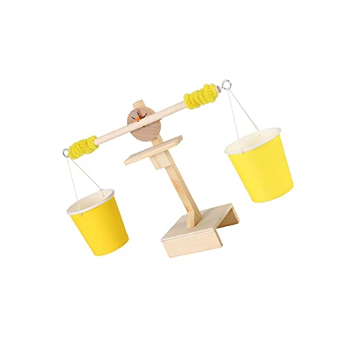ibasenice 1 Pc balanza de Juguete Herramientas de Madera Juguetes educativos Juego de Madera Escala de Madera Juguetes de Escala de Peso Manual pequeña producción Bambú