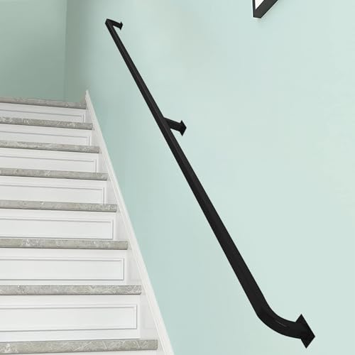 Rambarde d'escalier en métal noir style industriel pour intérieur et extérieur