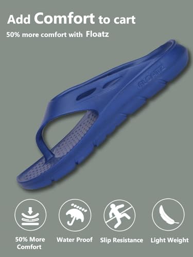 Image of Floatz by Bata Men Lightweight Flip-Flops - BLUE 9 (UK)