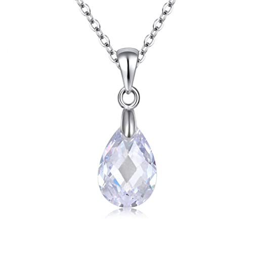 Collier eau drop clear blue crystal, un cadeau éblouissant pour femme