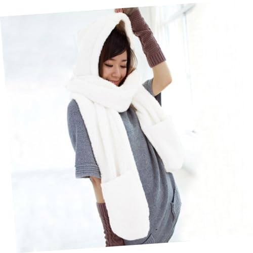 Winter Hat Scarf and Thickened Gloves for Women Stylish Cold Weather Accessory White for Fashion and Comfort2