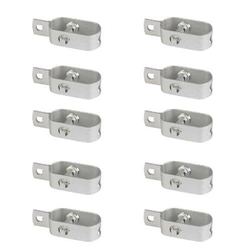 casa pura Lot de 10 tendeurs de fil galvanisé 100 mm pour clôture en treillis, fil de tension, tendeur de clôture, clôture sauvage, clôture forestière - Tendeur pour jardin en acier