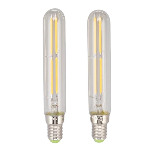Prevessel Bombilla de Tubo LED Premium 4W E14 2300K Bombillas de Lámpara de Luz Tubular 2 Piezas para Iluminación Decorativa del Hogar (Transparente)