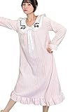 OADOBKICE Pyjama Damen Lang Flanell Pyjama Damen Übergroßer Pyjama Warmer Pyjama Weicher Schlafanzug Winter Damen Pyjama Bequemer Schlafanzug Damen Trainingsanzug Pyjama Warmer Pyjama 5605Rosa M