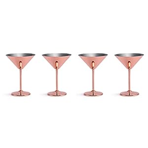 Gbloodst 4 x Cocktailgläser Kupfer Design