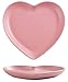 LMMJYF Assiette créative d'amour Nordique de 6/8 po Assiette de Couple en Forme de Coeur Vaisselle en céramique Bol à Soupe de 8 po-Assiette Rose 8 Pouces