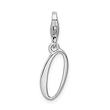 Sterling Silver Amore La Vita Rhodium-plated Polished Number 0 Charm 0.5in 7mm style QCC626N0