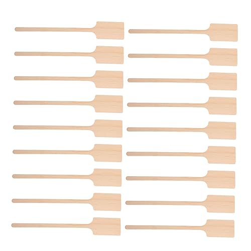 STOBAZA Set of 10 Wooden Stir Rods Cocktail Stirrer Sticks Square Head for Daily Use Parties Events