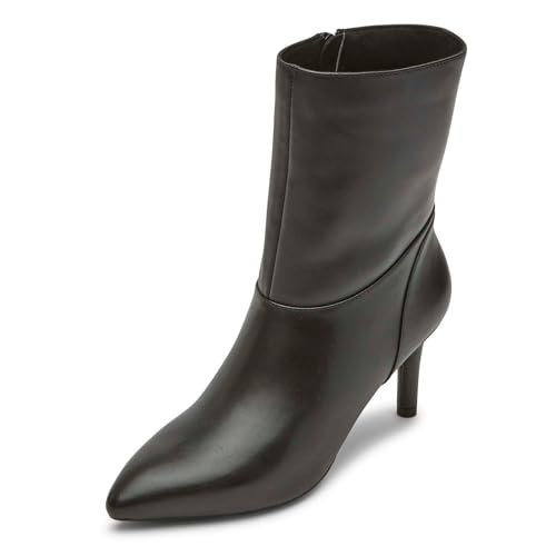 Rockport レディース Chalina ミッドブーツ, ブラックレザー, 25.5 cm