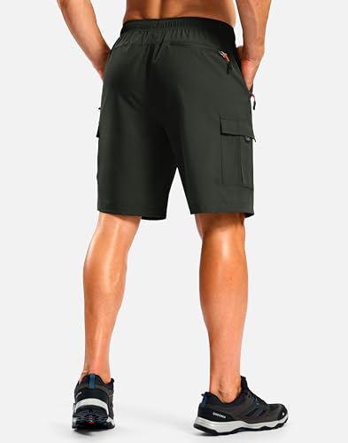 Image of Pudolla Men's Hiking Cargo Shorts with 5 Pockets Lightweight Casual Shorts