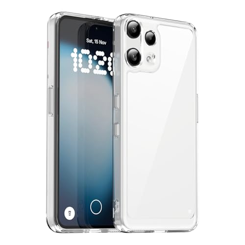 For �P�[�X �N���A �J�o�[�ČRMIL�K�i�yCOKOVI�z�X�}�z�P�[�X �l�p���H�ی� ���S���� �y�� ���^ TPU�ϏՌ��t���[���J�o�[ �S�ʕی� (�N���A, A, REDMI Note 15 Pro 5G)