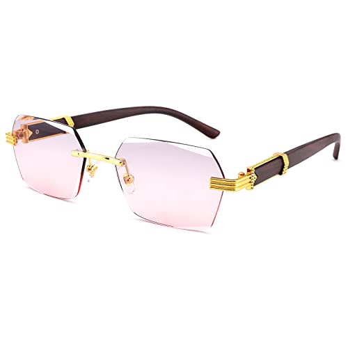 Image of COASION Fashion Rimless Frameless Sunglasses for Women Men Y2k Retro Sun Glasses Square Tinted Glasses