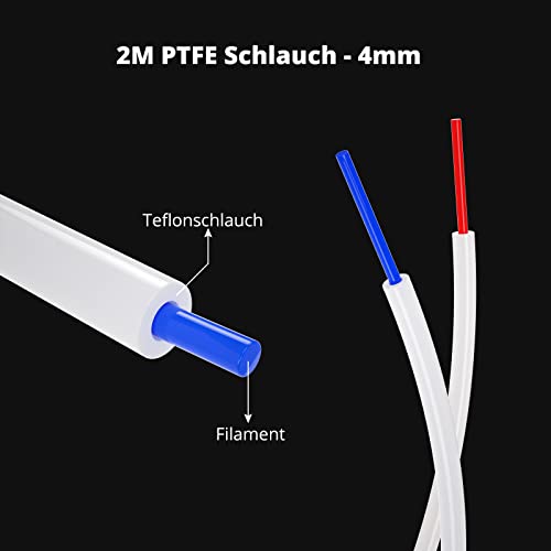 2M Ptfe Teflon Tube 3D Printer Tube For 1.75Mm Filament, 4Mm Od X 2Mm Id Clear Ptfe Tubing High-Temperature Resistance Flexible Extruder Tube #TOP4