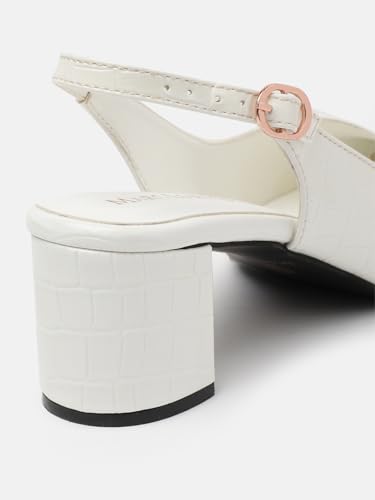 Image of Marc Loire Women's Pointed Toe Block Heel Pumps with Adjustable Slingback for Office, Party and Formal Occasions