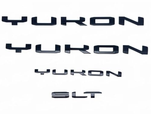 Image of Yoaoo Set 4pack OEM Door Yukon Plus Tailgate SLT Emblem Badge 3D Replacement for 2019-2025 84831809 Gloss Black