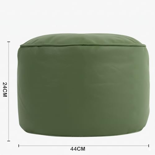 Image of Premium Faux Leather Footstool /Footrest /Pouffe | EPS Beans Filled | Ready to Use | Soft Cushioned Ottoman | Durable Leatherette Finish | Living Room, Bedroom & Office Color- (Green)